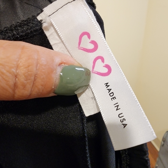 Faux Leather black wide legs flare leggins size M - Picture 6 of 10